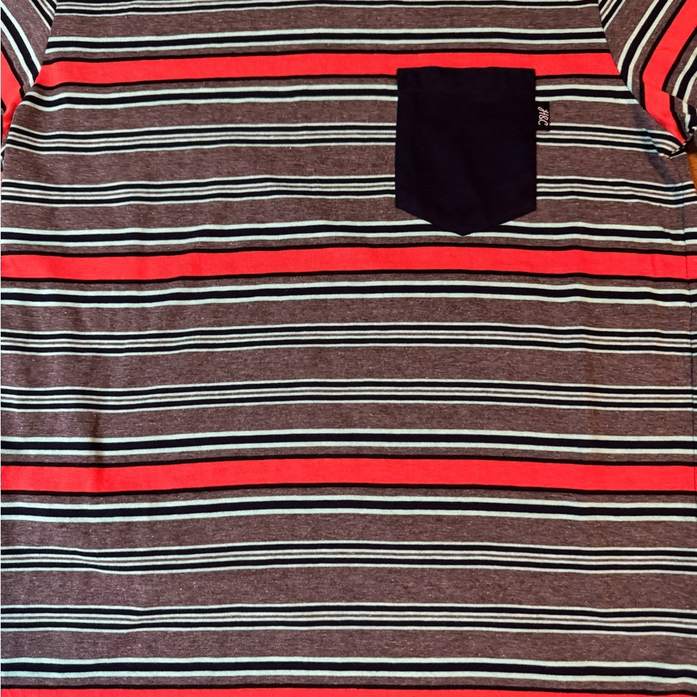 Men's Classic Striped Short Sleeve Tee - Red, Blue, and Gray - Picture 6 of 7